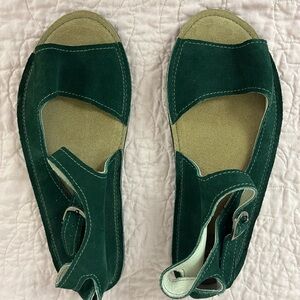 Softstar Solstice Green Leather Sandals Minimal Shoes Unisex 7 Womens 7.5-8